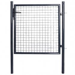 Portail en maille de jardin Acier galvanisé 85,5x100 cm Gris alsavelo