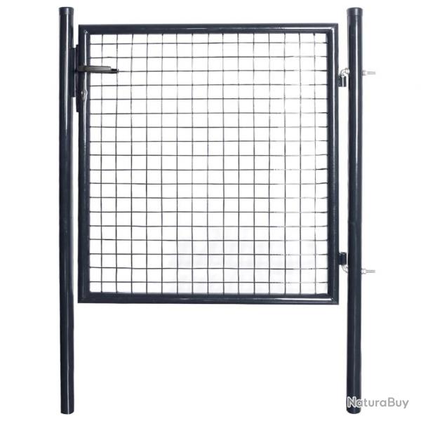 Portail en maille de jardin Acier galvanis 85,5x100 cm Gris alsavelo