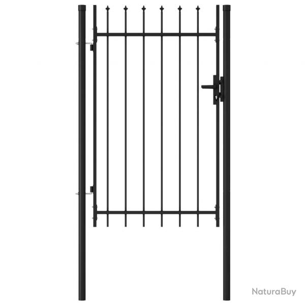 Portillon simple porte avec dessus  pointe Acier 1x1,5 m Noir alsavelo