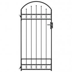 Portail de jardin avec dessus arqué Acier 89x200 cm Noir alsavelo