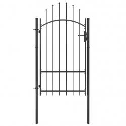 Portail de jardin Acier 1x2,2 m Noir alsavelo