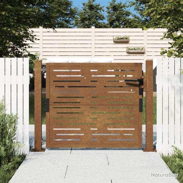 Portail de jardin 105x80 cm acier corten conception de carr alsavelo