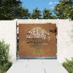 Portail de jardin 85x100 cm acier corten conception de l'arbre alsavelo