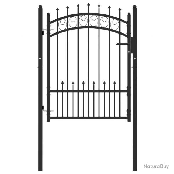 Portail de clture avec pointes Acier 100x125 cm Noir alsavelo