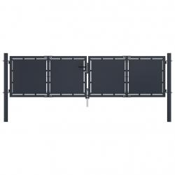 Portail de jardin Acier 300 x 100 cm Anthracite alsavelo