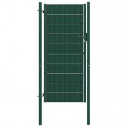 Portail de clôture PVC et acier 100x124 cm Vert alsavelo