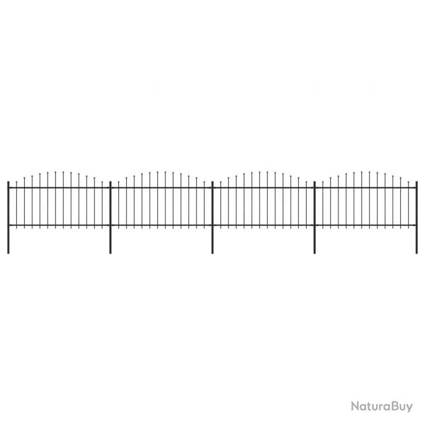 Clture de jardin  dessus en lance Acier (1,25-1,5)x6,8 m Noir alsavelo