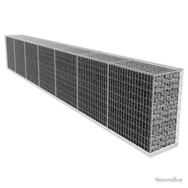 Mur en gabion avec couvercle Acier galvanis 600x50x100 cm alsavelo