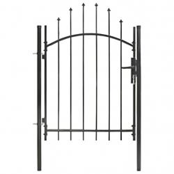 Portail de jardin Acier 1 x 1,5 m Noir alsavelo