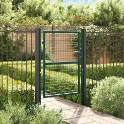 Portail de clôture acier 100x125 cm vert alsavelo
