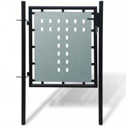 Portail simple de clôture Noir 100x125 cm alsavelo