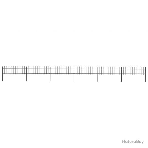 Clture de jardin avec dessus en lance Acier 10,2 x 0,6 m Noir alsavelo