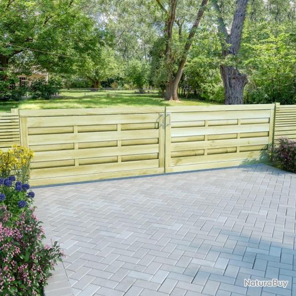 Portillons 2 pcs Bois de pin imprgn 150x75 cm Vert alsavelo