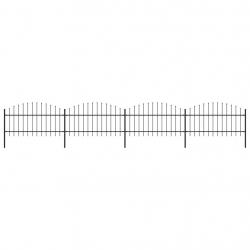 Clôture de jardin à dessus en lance Acier (1-1,25)x6,8 m Noir alsavelo