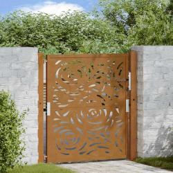 Porte jardin acier résistant aux intempéries conception flamme alsavelo