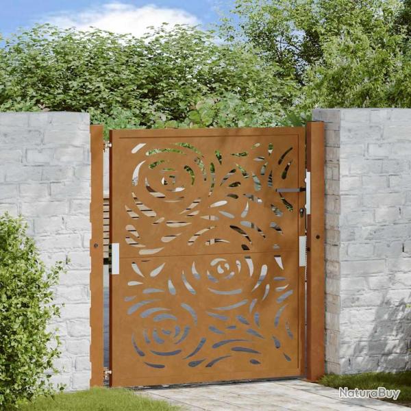 Porte jardin acier rsistant aux intempries conception flamme alsavelo