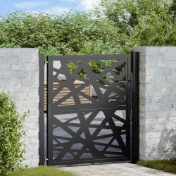 Portail de jardin noir 105x106 cm acier conception de lumière alsavelo