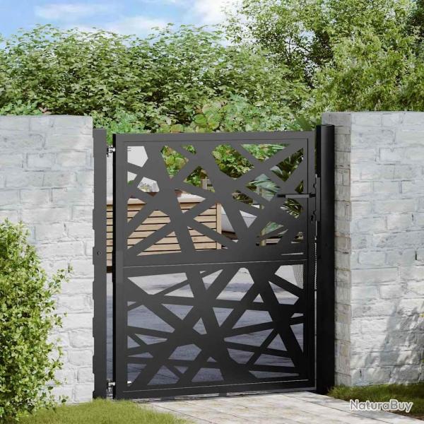 Portail de jardin noir 105x106 cm acier conception de lumire alsavelo