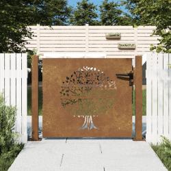 Portail de jardin 105x105 cm acier corten conception de l'arbre alsavelo