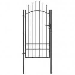 Portail de jardin Acier 1x2,5 m Noir alsavelo
