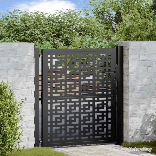 Portail de jardin noir 105x106 cm acier conception croise alsavelo