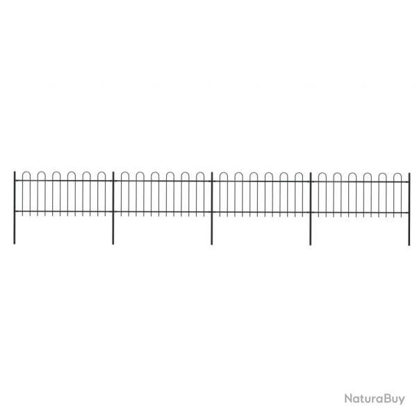 Clture de jardin avec dessus en cerceau Acier 6,8 x 0,8 m Noir alsavelo