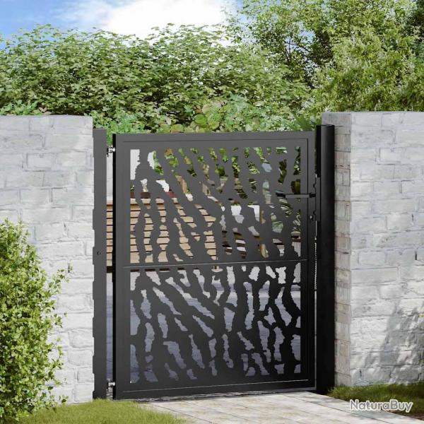 Portail de jardin noir 105x106 cm acier conception de tracs alsavelo