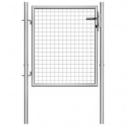 Porte de jardin Acier galvanisé 105x125 cm Argenté alsavelo