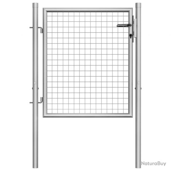 Porte de jardin Acier galvanis 105x125 cm Argent alsavelo