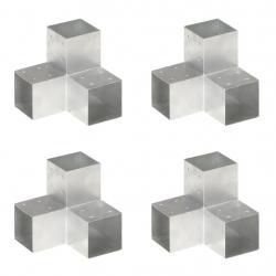 Connecteurs de poteau 4pcs Forme en Y Métal galvanisé 101x101mm alsavelo