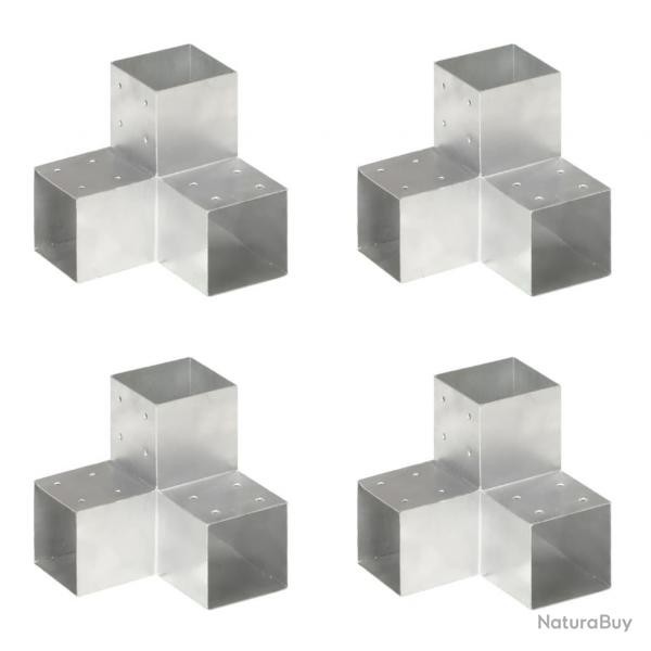 Connecteurs de poteau 4pcs Forme en Y Mtal galvanis 101x101mm alsavelo