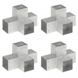 Connecteurs de poteau 4pcs Forme en X Métal galvanisé 101x101mm alsavelo