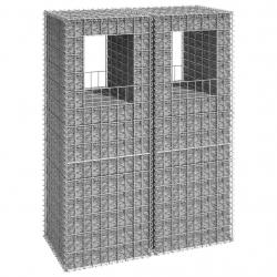 Poteaux à panier de gabion 2 pcs 50x50x140 cm Fer alsavelo
