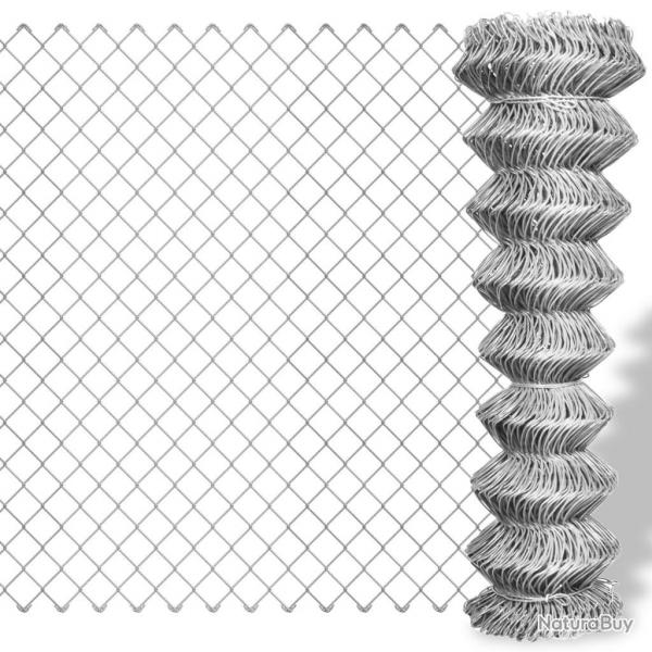 Clture  mailles losanges Acier galvanis 25x1,5 m Argent alsavelo