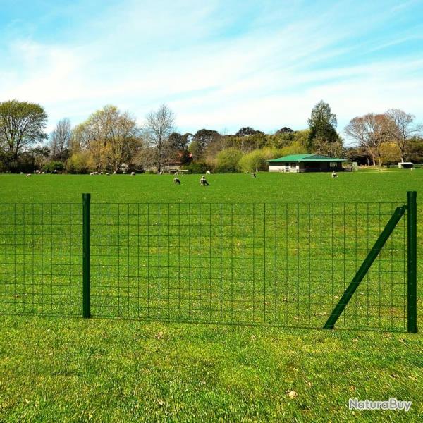 Clture euro Acier 25x0,8 m Vert alsavelo