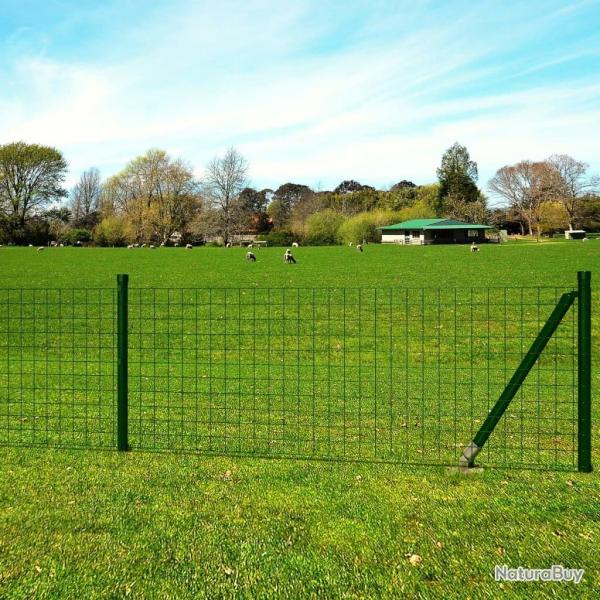 Clture euro Acier 10x0,8 m Vert alsavelo