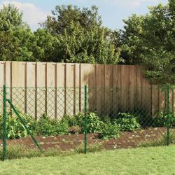 Clôture à mailles losangées avec piquet d'ancrage vert 0,8x25 m alsavelo