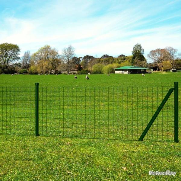 Clture Euro Acier 25 x 0,8 m Vert alsavelo