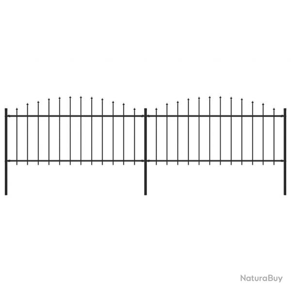 Clture de jardin  dessus en lance Acier (0,5-0,75)x3,4 m Noir alsavelo