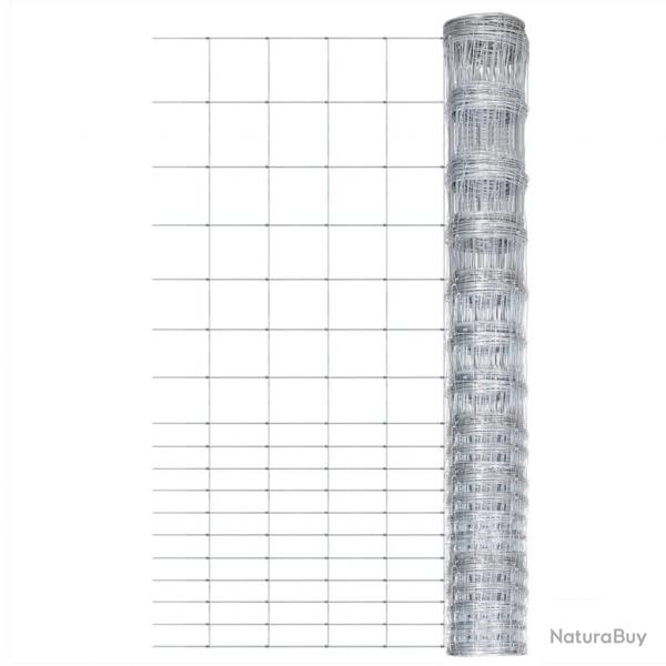 Clture de jardin Acier galvanis 50x1,5 m Argent alsavelo