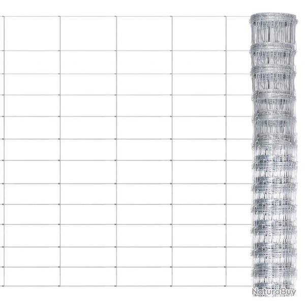 Clture de jardin Acier galvanis 50x1,25 m Argent alsavelo