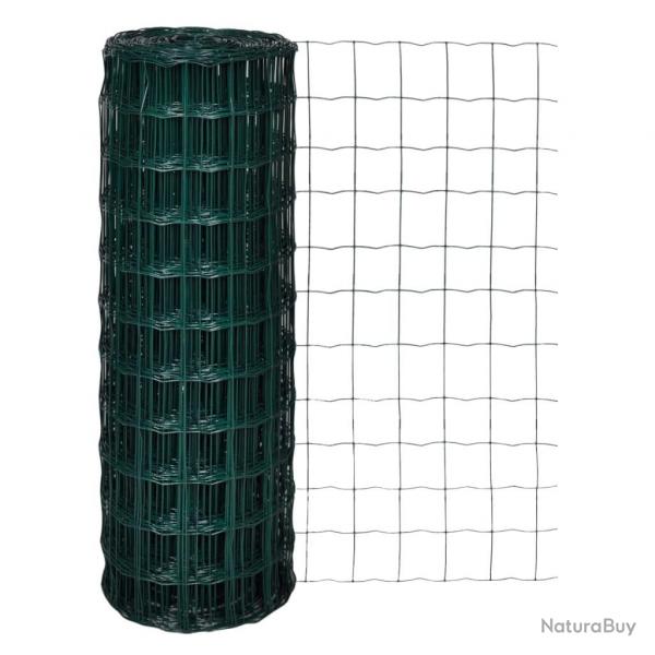 Clture Euro Acier 25 x 1,7 m Vert alsavelo