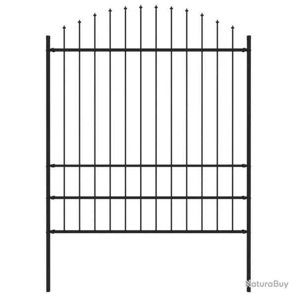 Clture de jardin avec dessus en lance Acier 1,7 m Noir alsavelo