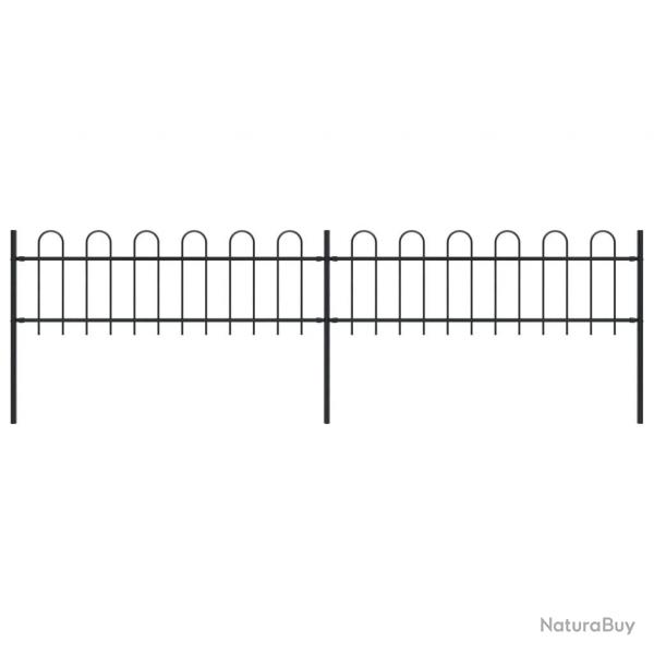 Clture de jardin avec dessus en cerceau Acier 3,4 x 0,6 m Noir alsavelo