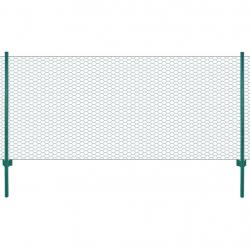 Clôture en grillage métallique avec poteaux Acier 25x1 m Vert alsavelo