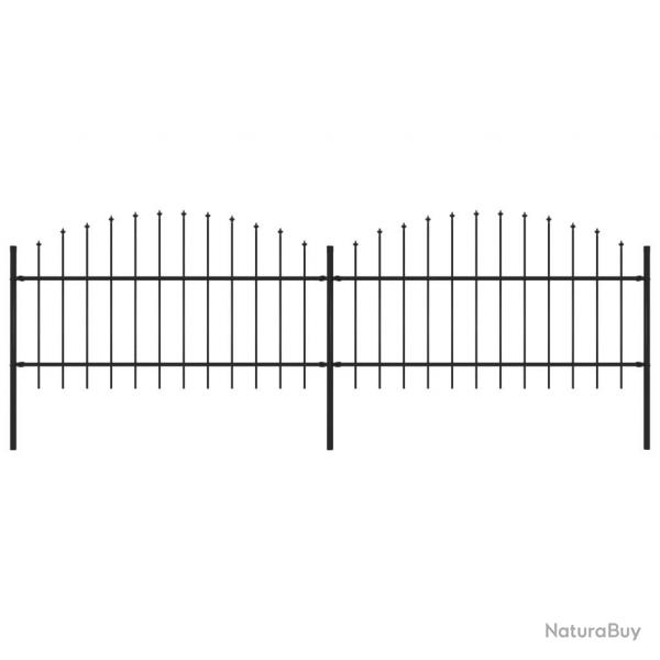 Clture de jardin  dessus en lance Acier (1-1,25)x3,4 m Noir alsavelo