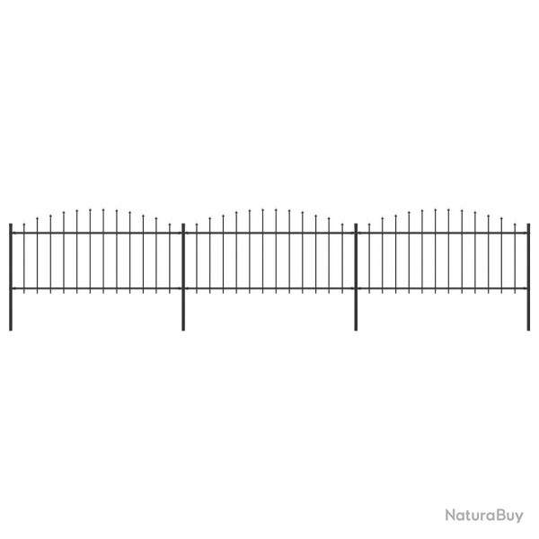 Clture de jardin  dessus en lance Acier (0,5-0,75)x5,1 m Noir alsavelo