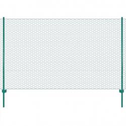 Clôture en grillage métallique avec poteaux Acier 25x2 m Vert alsavelo