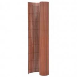 Clôture de jardin double face 110x400 cm Marron alsavelo