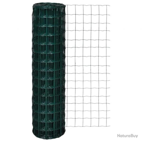 Clture euro Acier 10 x 1,5 m Vert alsavelo